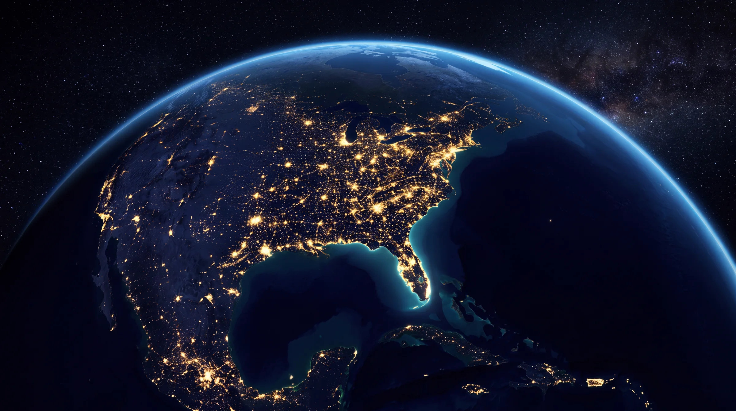 Earth from space, North America and Florida visible